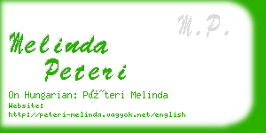 melinda peteri business card